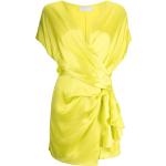 Robes de soirée courtes Michelle Mason jaunes sans manches à col en V pour femme en promo 