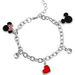 Bracelets argentés en émail fantaisie Mickey Mouse Club pour fille 