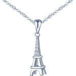 Pendentifs en argent argentés en velours Tour Eiffel romantiques pour femme 