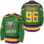 Maillots de hockey sur glace verts en polyester à motif canards Anaheim Ducks lavable en machine Taille S look fashion pour homme 