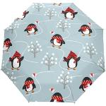 Parapluies pliants pour fêtes de Noël à motif pingouins look fashion 