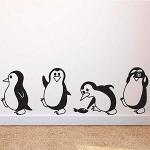 Autocollants noirs en verre à motif pingouins 
