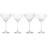 Mikasa 'Cheers' C000213 Lot de 4 verres flûtes à champagne en cristal avec gravure décorative, effet argent, 400 ml