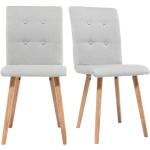 Chaises en bois gris clair en bois massif en lot de 2 scandinaves 