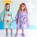 Milk&Moo Ensemble poncho et chaussons pour enfants, tissu ultra doux et absorbant, 100 % coton, design princesse amusant, convient aux enfants de 4 à 6 ans