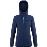 Vestes de randonnée Millet bleues en shoftshell imperméables coupe-vents respirantes Taille S pour femme 