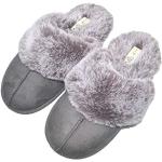 Chaussons gris en éponge à motif moutons en cuir pour pieds larges Pointure 41 look fashion pour femme 