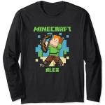 T-shirts à manches longues noirs enfant Minecraft classiques 