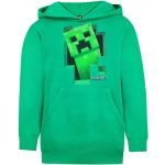 Sweats à capuche verts en coton enfant Minecraft look fashion 