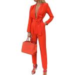 Pantalons de costume Minetom orange Taille XL look business pour femme 