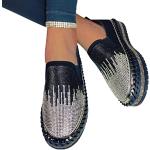 Baskets Minetom noires en caoutchouc à strass sans lacets à élastiques Pointure 43 avec un talon jusqu'à 3cm look fashion pour femme 