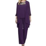 Costumes de soirée Minetom violets en tulle Taille 3 XL look fashion pour femme 
