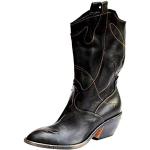 Bottines western & bottines cowboy Minetom noires en cuir synthétique Pointure 39 look fashion pour femme 
