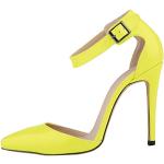 Escarpins talon aiguille Minetom jaunes en cuir synthétique à talons aiguilles Pointure 40 look fashion pour femme 