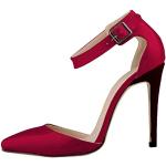 Escarpins talon aiguille Minetom rouge bordeaux en cuir synthétique à talons aiguilles Pointure 42 look fashion pour femme 