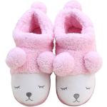Chaussons peluche Minetom roses Pointure 38 look fashion pour femme 