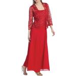 Robes de cocktail Minetom rouges en dentelle sans manches Taille XL look fashion pour femme 