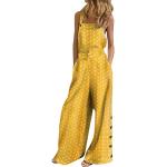 Combi pantalons Minetom jaunes à fleurs Taille XL plus size look fashion pour femme 