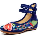 Chaussures d'été Minetom bleues à fleurs Pointure 40 avec un talon jusqu'à 3cm look fashion pour femme 