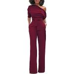 Pantalons de costume Minetom rouge bordeaux Taille XXS look fashion pour femme 