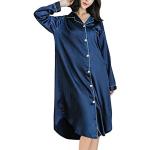 Chemises de nuit longues Minetom bleues Taille XL look fashion pour femme 