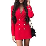 Robes moulantes de soirée Minetom rouges minis à manches longues Taille L look fashion pour femme 