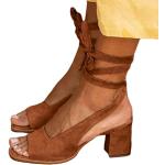 Sandales à talons Minetom marron en caoutchouc à bouts ouverts Pointure 41 avec un talon entre 3 et 5cm look fashion pour femme 