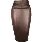 Jupes crayon Minetom marron en cuir synthétique Taille XL look fashion pour femme 
