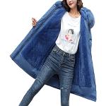 Parkas en duvet Minetom bleues en fausse fourrure à capuche Taille XXL plus size look fashion pour femme 