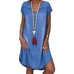 Robes de plage Minetom bleues à col en V Taille XS look casual pour femme 