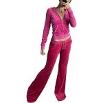 Pyjamas en velours Minetom rouges en velours à capuche Taille XS look fashion pour femme 