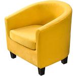 Housses de fauteuil jaunes en velours extensibles en lot de 2 