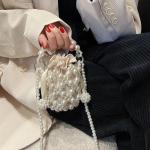 Besaces vintage de mariage en cuir synthétique à perles look vintage pour femme 