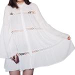 Robes d'été blanches en dentelle minis à manches longues Taille S style bohème pour femme 
