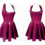 Mini robes rose bonbon en latex minis Taille XS pour femme 
