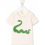 T-shirts à imprimés Mini Rodini blancs en jersey à motif serpents enfant bio éco-responsable en promo 