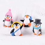 Miniature Figurines de pingouin, 4 pièces Mini Winter Pingouin Décoration mignon Résine Crafts Micro Paysage miniature Fée Figurines, 4 Pieces, free size