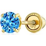 Piercings cartilage Bling Jewelry bleues claires en or 14 carats classiques pour femme 