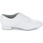 Chaussures de danse de mariage Minitoo blanches en cuir synthétique à bouts ronds avec un talon jusqu'à 3cm look fashion pour homme 