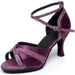 MINITOO Chaussures de Danse Latine pour Femmes Chaussures de Danse Tango Valse Fête Sociale Salsa Chaussures De Mariage Violet EU 36