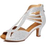 Chaussures de tango Minitoo argentées en cuir synthétique à clous légères Pointure 38,5 look fashion pour femme 