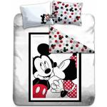 Linge de lit blanc Mickey Mouse Club Minnie Mouse lavable en machine 240x220 cm 2 places 