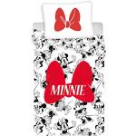 Housses de couette blanches en coton Mickey Mouse Club Minnie Mouse 140x200 cm 