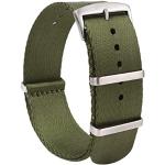 Bracelets de montre verts en acier look sportif à bracelet NATO pour homme 