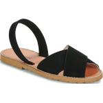 Sandales Minorquines noires en cuir en cuir Pointure 40 pour femme en promo 