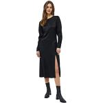 Robes Minus noires en viscose à épaules bouffantes midi à col rond Taille XL look fashion pour femme 