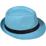 Chapeaux Fedora bleu ciel en paille 59 cm look fashion pour homme 