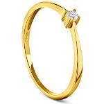 Bagues Miore en or jaune à perles de fiançailles solitaire 9 carats en diamant Taille 48 look fashion pour femme 