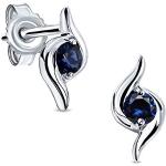 Boucles d'oreilles Miore bleues en argent à perles en argent 9 carats look fashion pour femme 