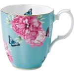 Mugs en porcelaine Royal Albert turquoise en porcelaine à motif papillons 